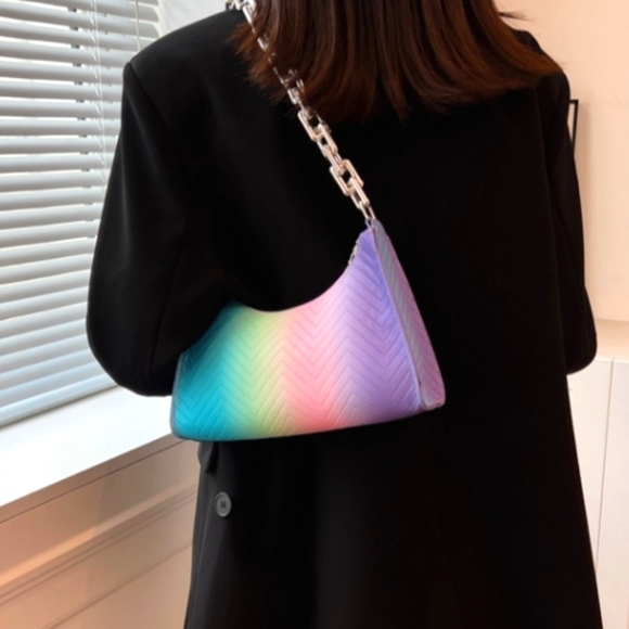 🐝 Retro Color Block Underarm Purse - Picture 2 of 2